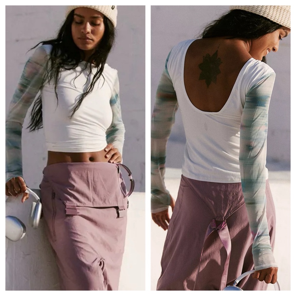 New Free People✨Marathon Layer Top- Meadow Motion Soft Light